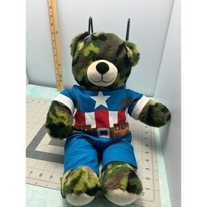 Build a Bear lot Workshop Camouflage Captain America Bear Plush‎ Toy